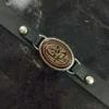 سوار إسلامي مع جلد وحجر عقيق للرجال