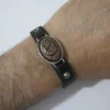 سوار إسلامي جلد مع حجر عقيق وكتابة يا حسين