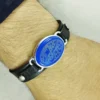 سوار إسلامي من الجلد مع حجر عقيق للرجال موديل يا حسين