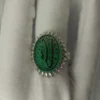 خاتم فضة إسلامي للرجال مع حجر عقيق منقوش - تصميم حسبنا الله