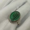 خاتم فضة إسلامي للرجال مع حجر عقيق منقوش - تصميم حسبنا الله