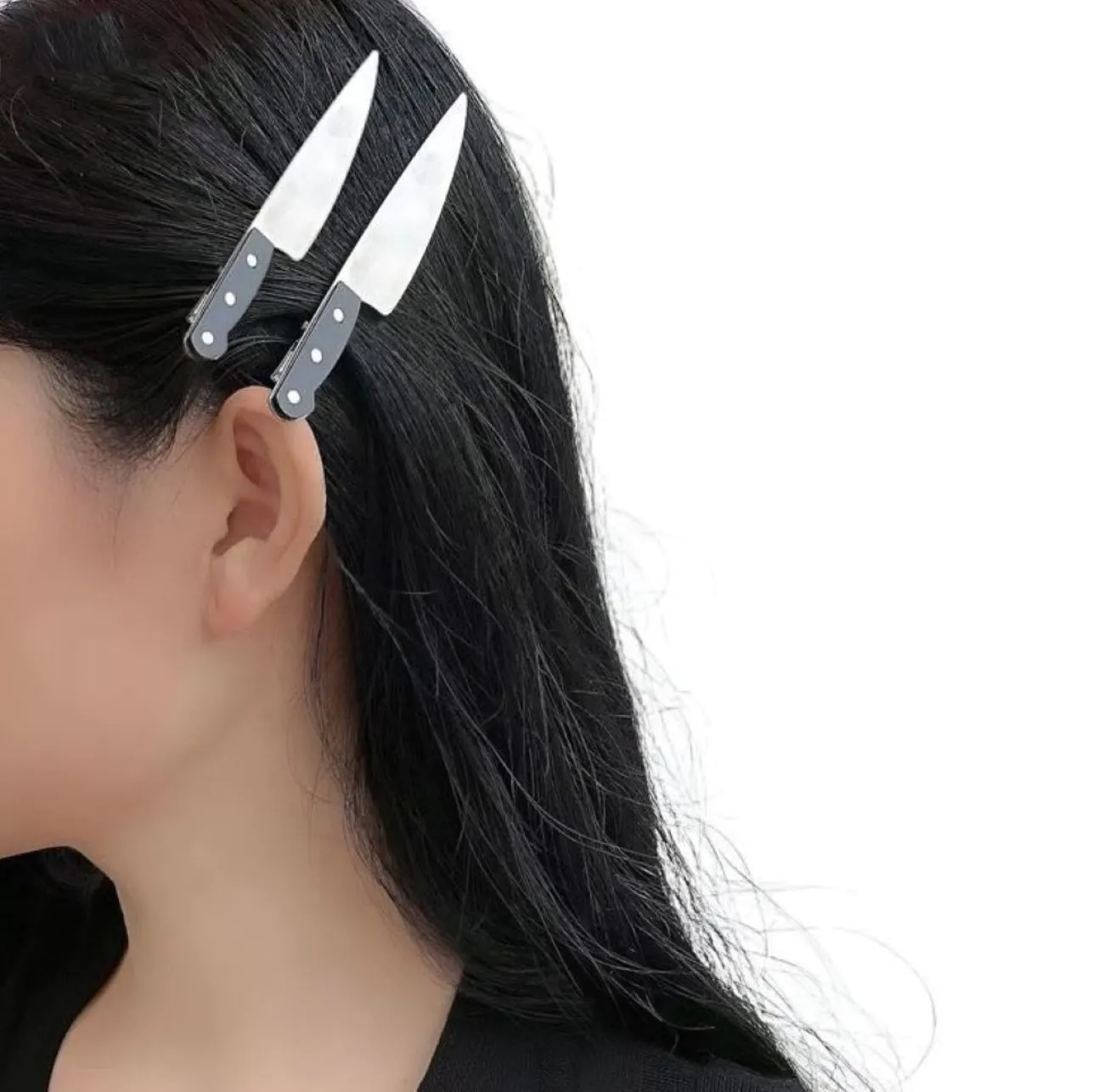 مجموعة مشابك شعر بتصميم سكين عدد 2
