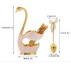 Bowtie Tea Spoon Set, Include 6 Pieces with a Swan Design Spoon Holder