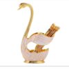 Bowtie Tea Spoon Set, Include 6 Pieces with a Swan Design Spoon Holder
