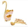 Bowtie Tea Spoon Set, Include 6 Pieces with a Swan Design Spoon Holder