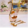 Bowtie Tea Spoon Set, Include 6 Pieces with a Swan Design Spoon Holder