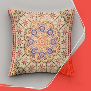 غطاء وسادة مخمل بتصميم هندسي – لمسة ثقافية (2x)