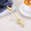 Tea Spoon Set - Musiacal Style Colorful Design 7 Pcs