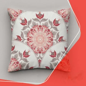 غطاء وسادة مخمل مع طباعة زهرية هندسية عتيقة (2x)