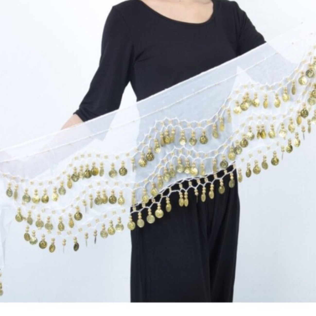 وشاح رقص البطن بالعملة – مناسب للحفلات والملابس المسرحية