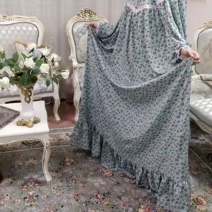 عباءة صلاة إسلامية مع أكمام للسيدات بتصميم سمكة وقماش قطني