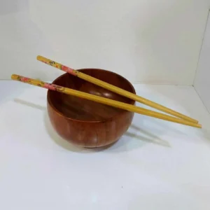 عيدان تناول الطعام الخشبية – نقشة زهرية مصنوعة من الخيزران (طقم مكون من 2)