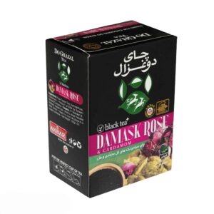 شاي دو غزال الأسود المعطر – عطر الورد والهيل 100 جرام، عبوة من 5