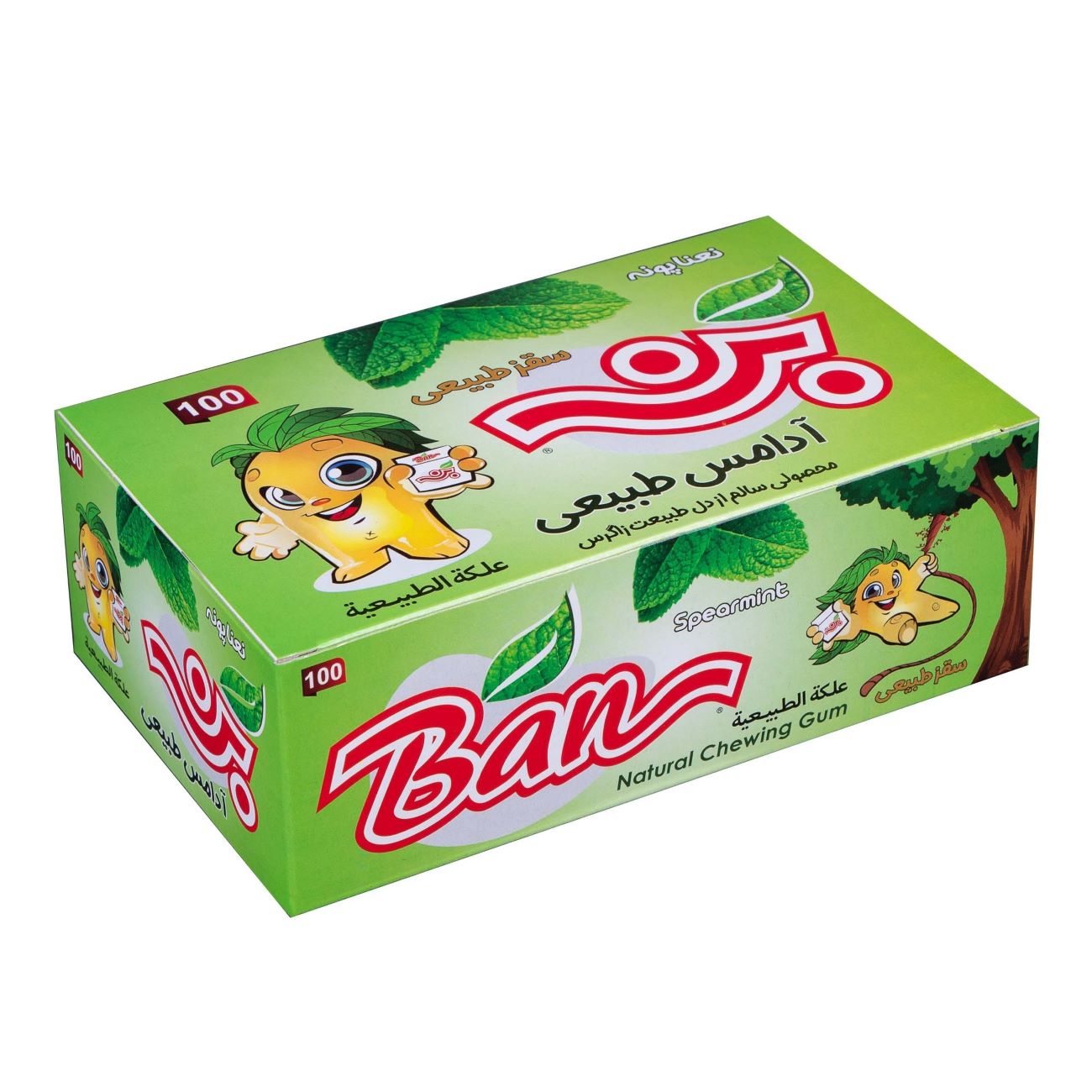 علكة بان الطبيعية – نكهة النعناع الأخضر (عبوة من 100 قطعة)