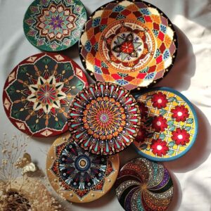 Traditional Persian-Inspired Pottery Plates – Handmade Décor (7 Pcs)