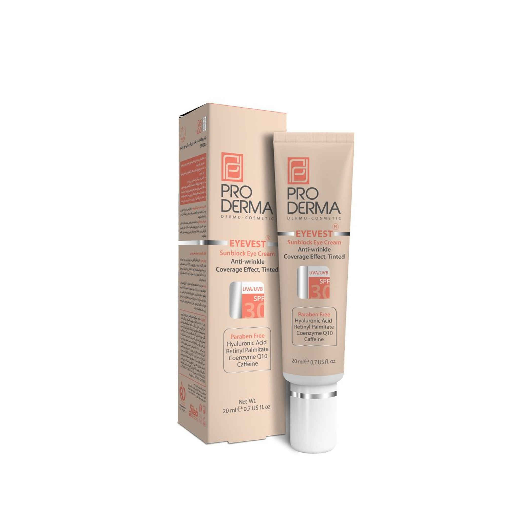 كريم عين ملون برو ديرما آيفيست - مضاد للتجاعيد، SPF 30، 20 مل